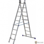 FIT РОС Лестница двухсекционная алюминиевая, 2 х 9 ступеней, H=257/426 см, вес 7,34 кг  [65424]