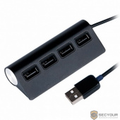 Ritmix Разветвитель USB (USB хаб) настольный, кабель 1м, на 4 порта USB, High speed USB 2.0, Plug-n-Play, питание от USB, 5В, скорость до 480 Мбит/с, черный (CR-2400)