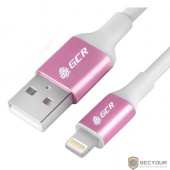 Greenconnect Кабель 1.5m Apple USB 2.0 AM/Lightning 8pin MFI для Iphone 5/6/7/8/X - поддержка всех IOS, белый, алюминиевый корпус розовый, белый ПВХ (GCR-50778)